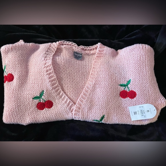 ARULA Pink Cherry Oversized Cardigan Sweater SIZE B = 2X = 18/20 **NWT** - Picture 3 of 10